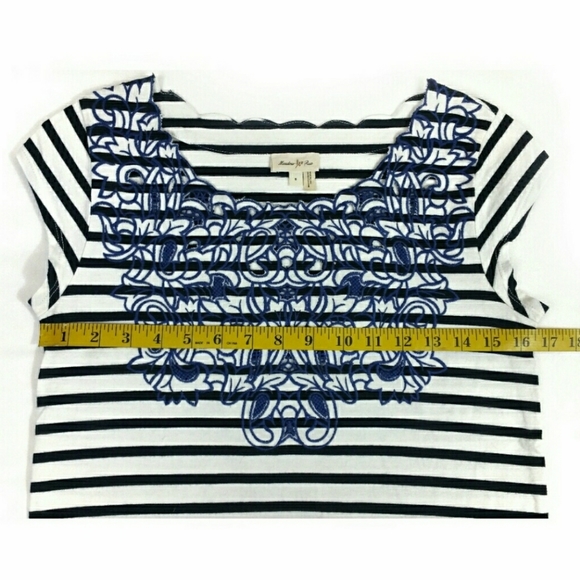 Meadow Rue Palermo Striped Embroidered Tee (B) - Picture 5 of 8